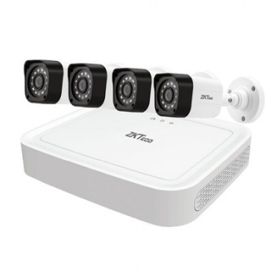 KIT-8304XEC-CL/4-BS32B11M Kit XVR ZKTeco 4 canales HD Analógico 1080P IP 4 cámaras de plástico 1080P